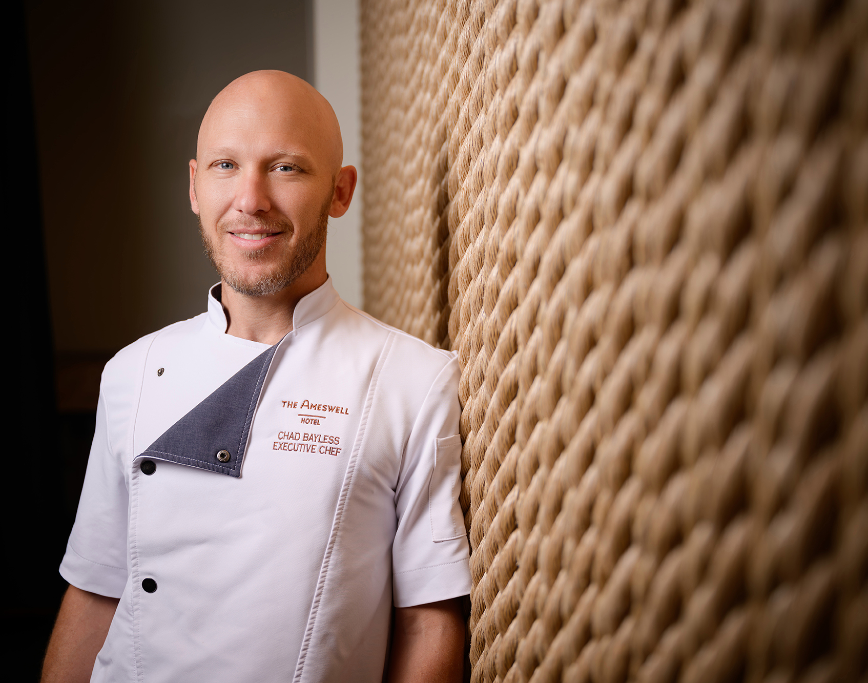 Image of Chef Chad in his white Chef's Coat
