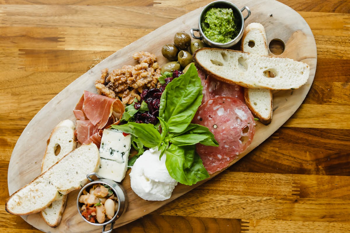 A platter of appetizers.