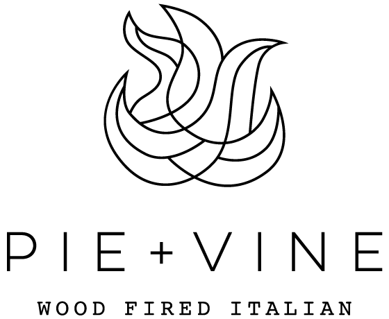 Pie + Vine restaurant logo. 