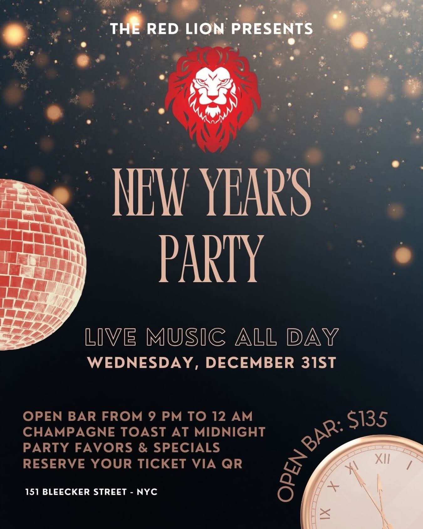 New years eve party at The Red Lion