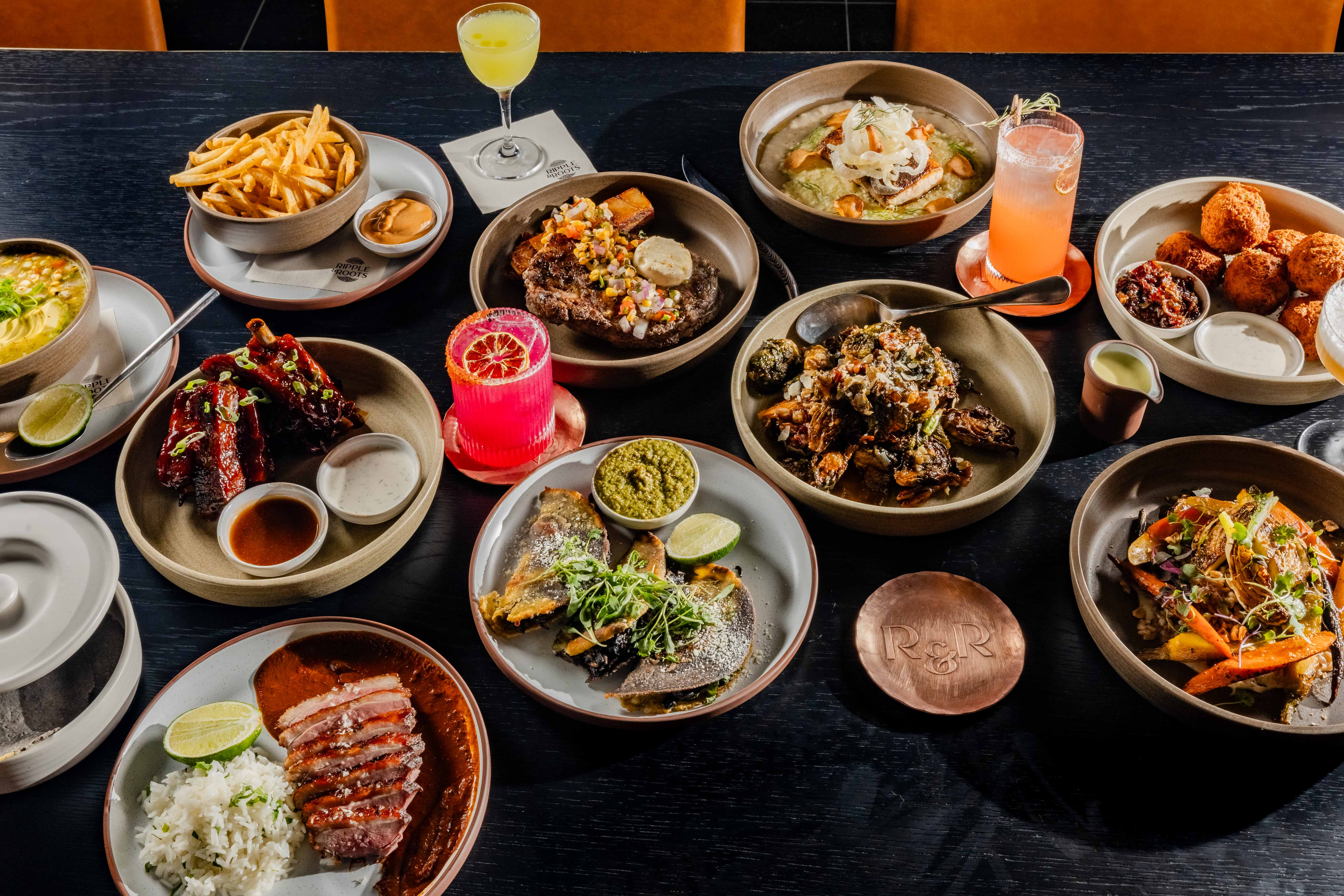 a table full of food