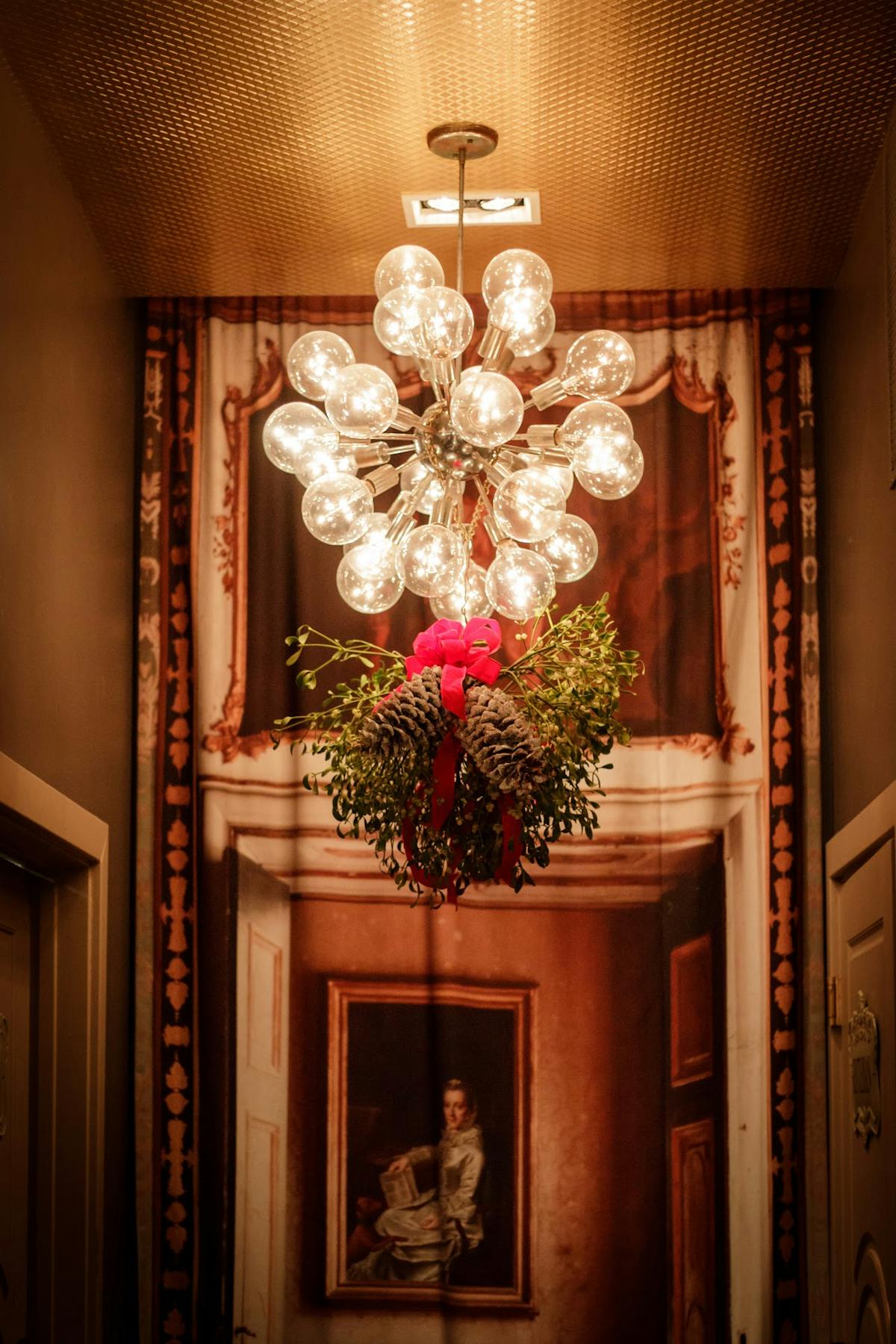 a vase of flowers sitting in a room