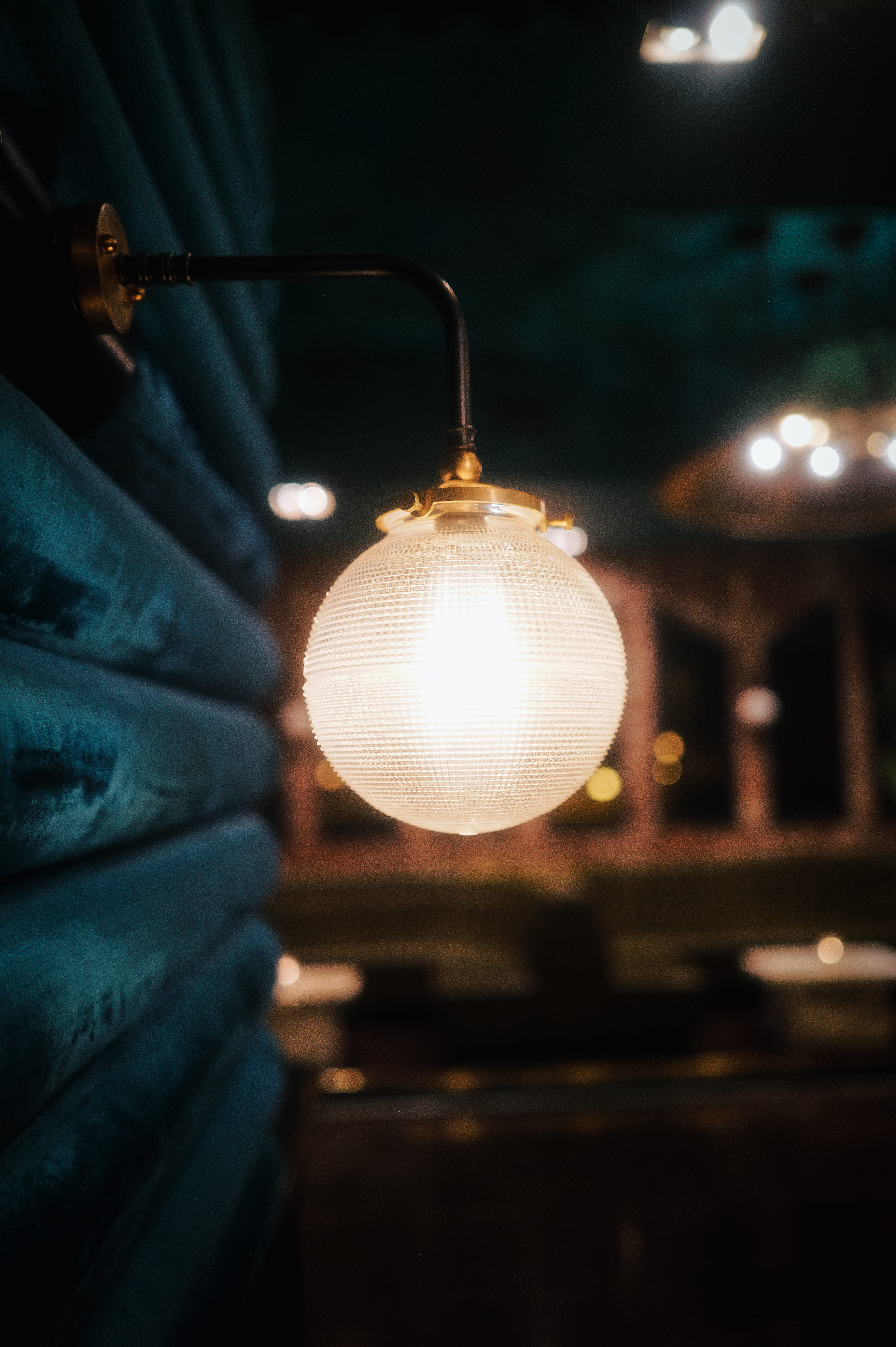 a close up of a light bulb in a dark room