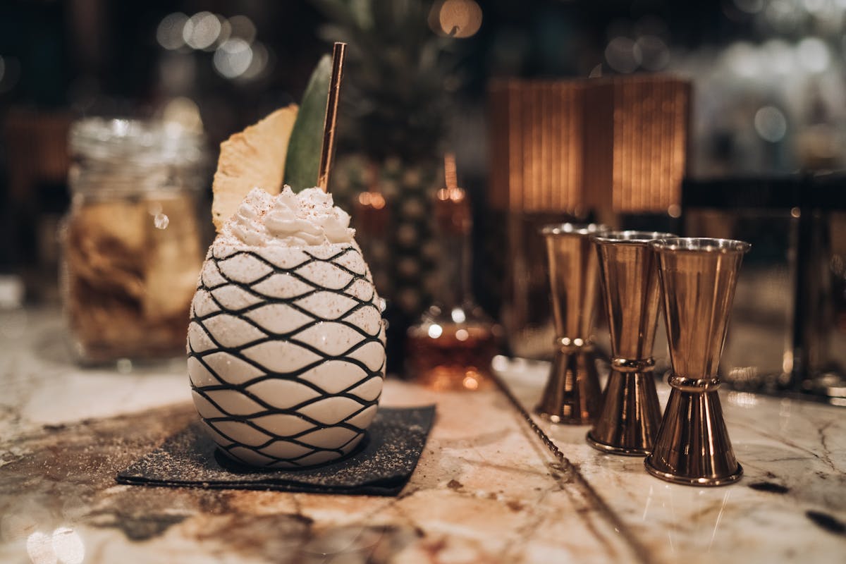 a glass of wine on a table