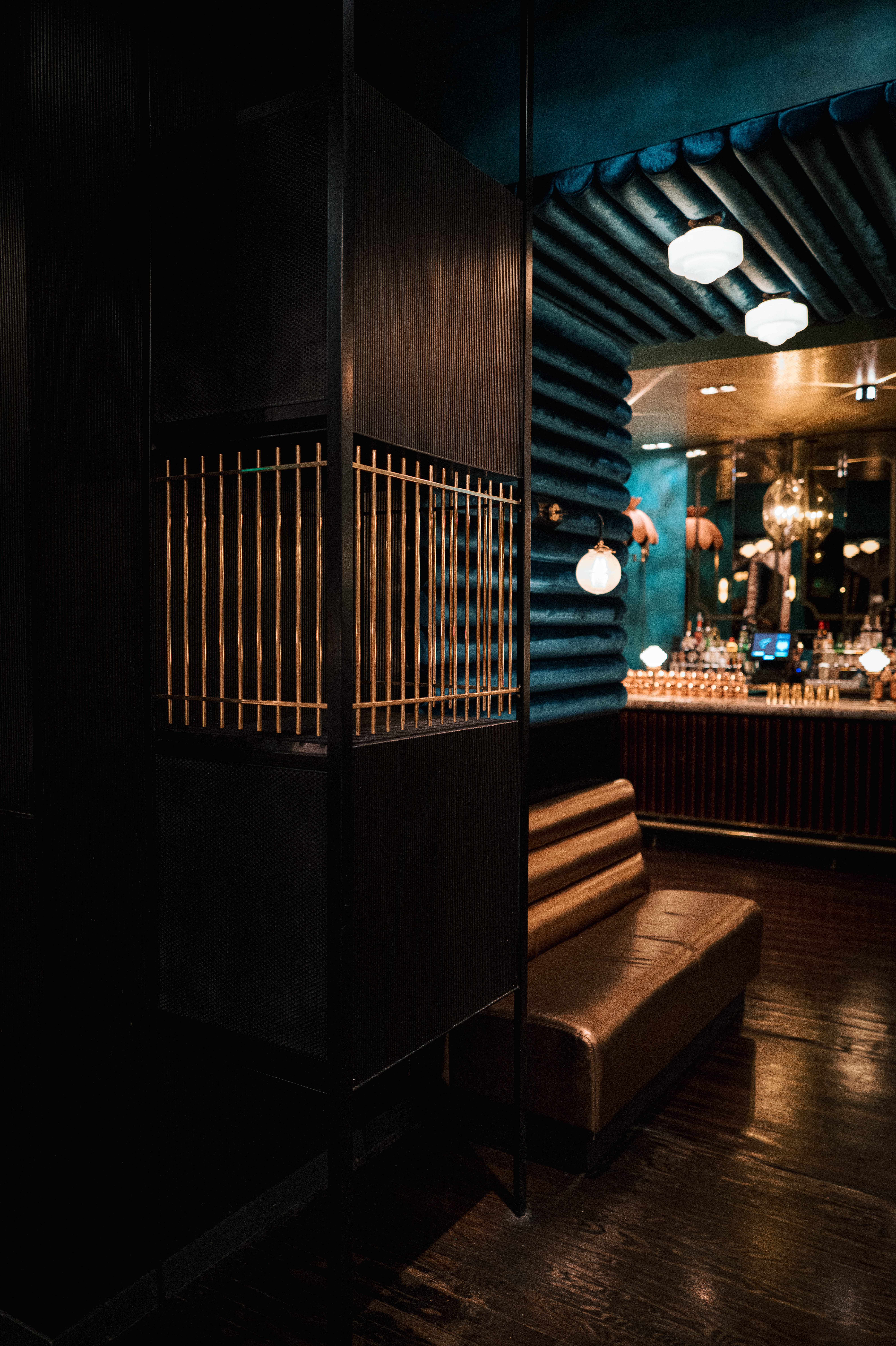 a person in a dark room