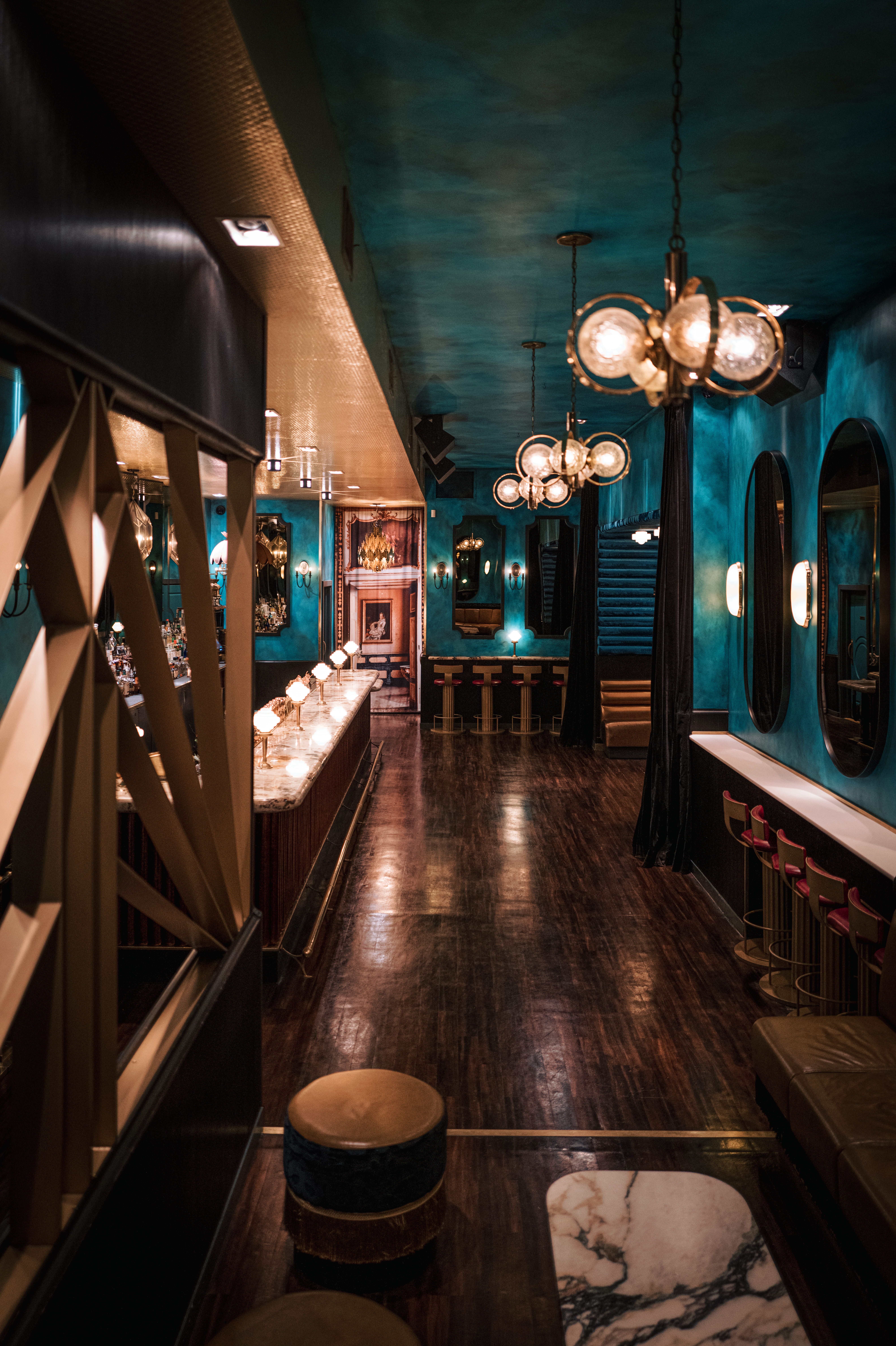 a large long train on a table