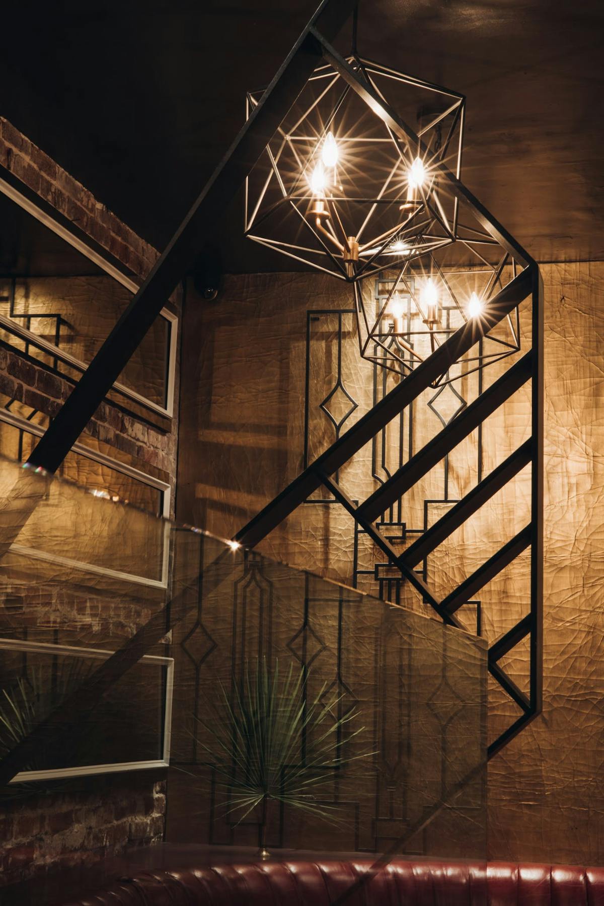 a building with a metal rail