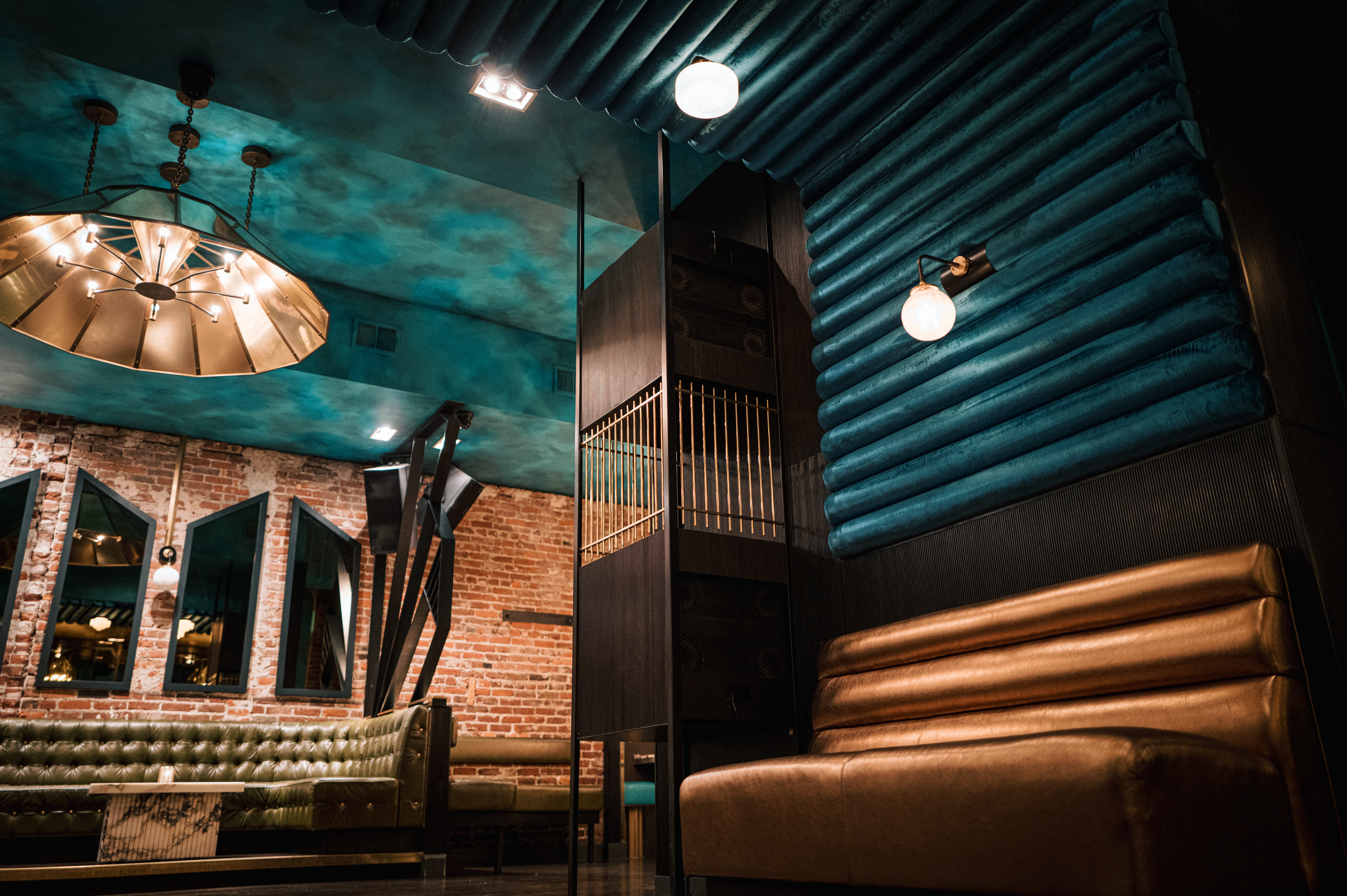 a room filled with furniture and a fireplace