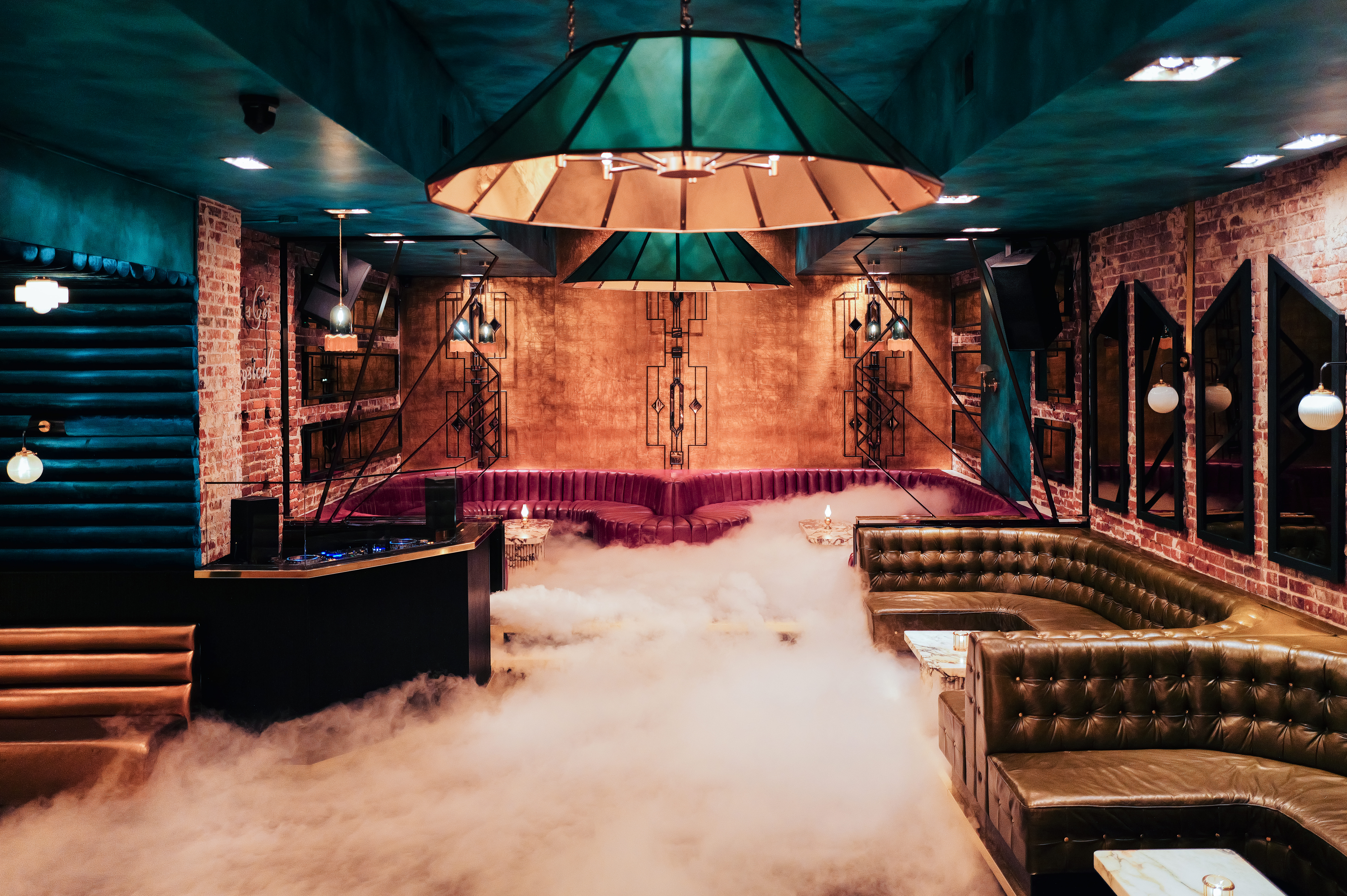 a room filled with furniture and a fire place