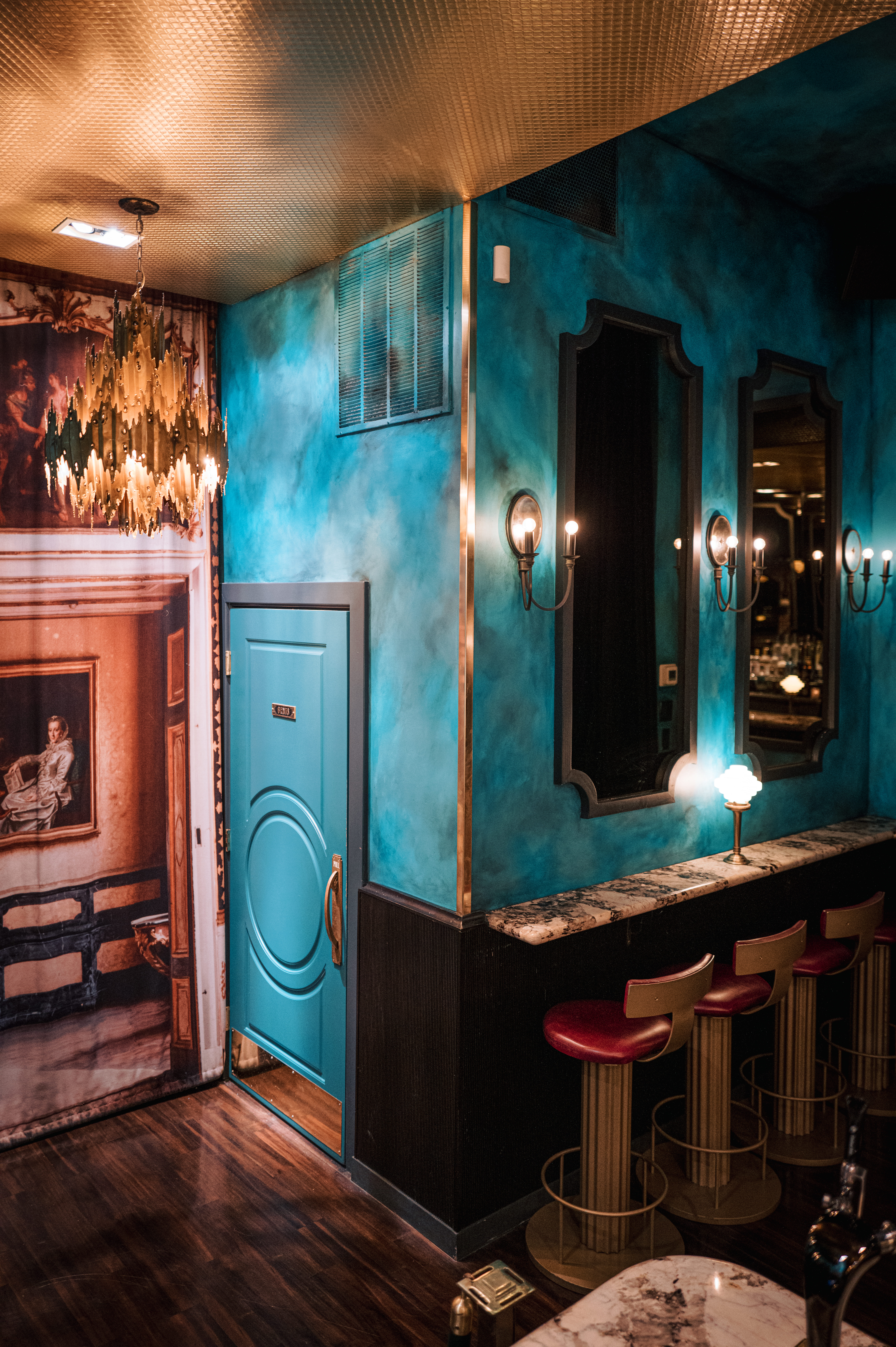 a room with a sink and a window