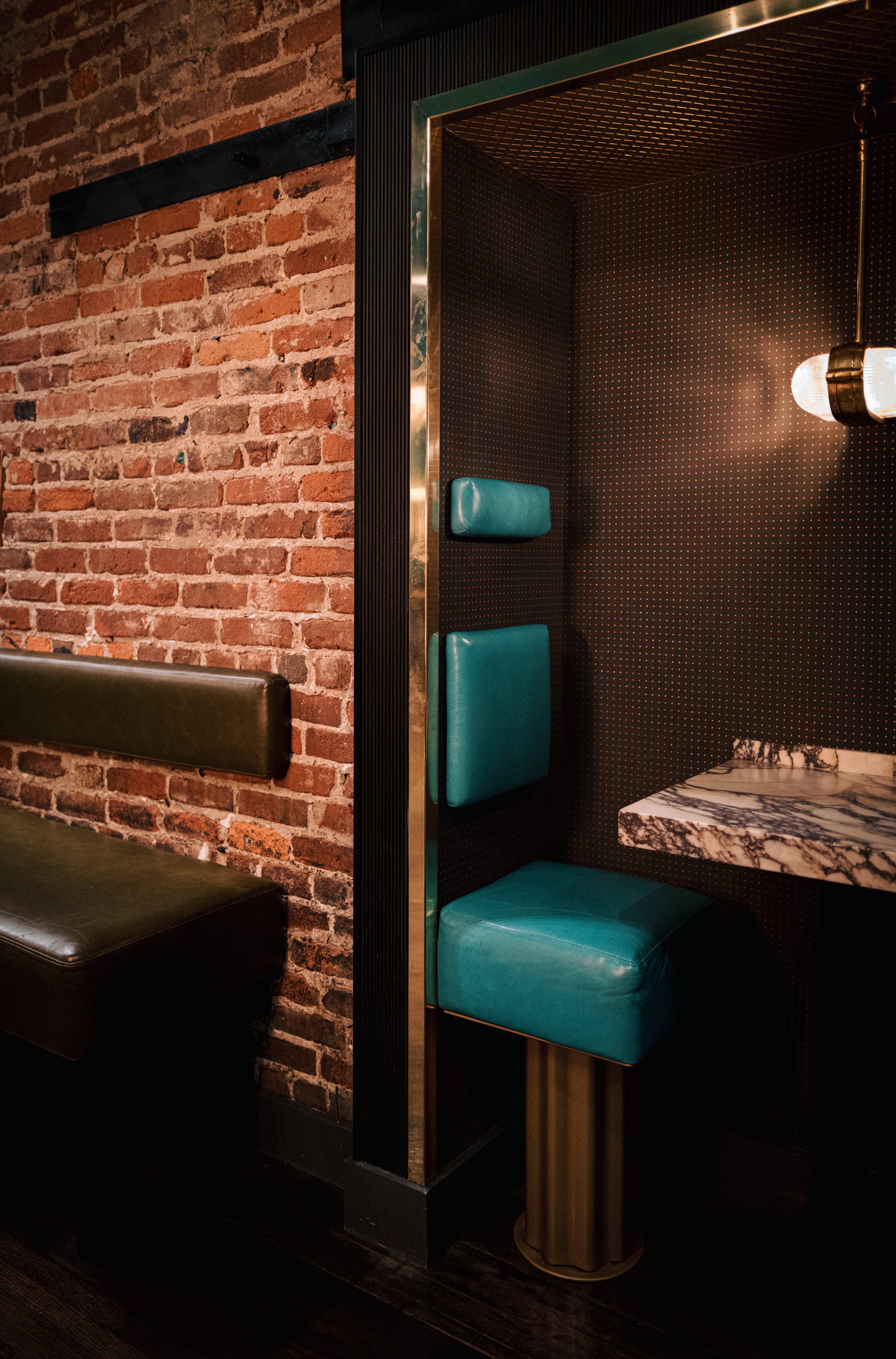 a close up of a brick building