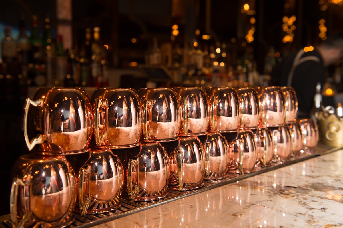 a row of wine glasses