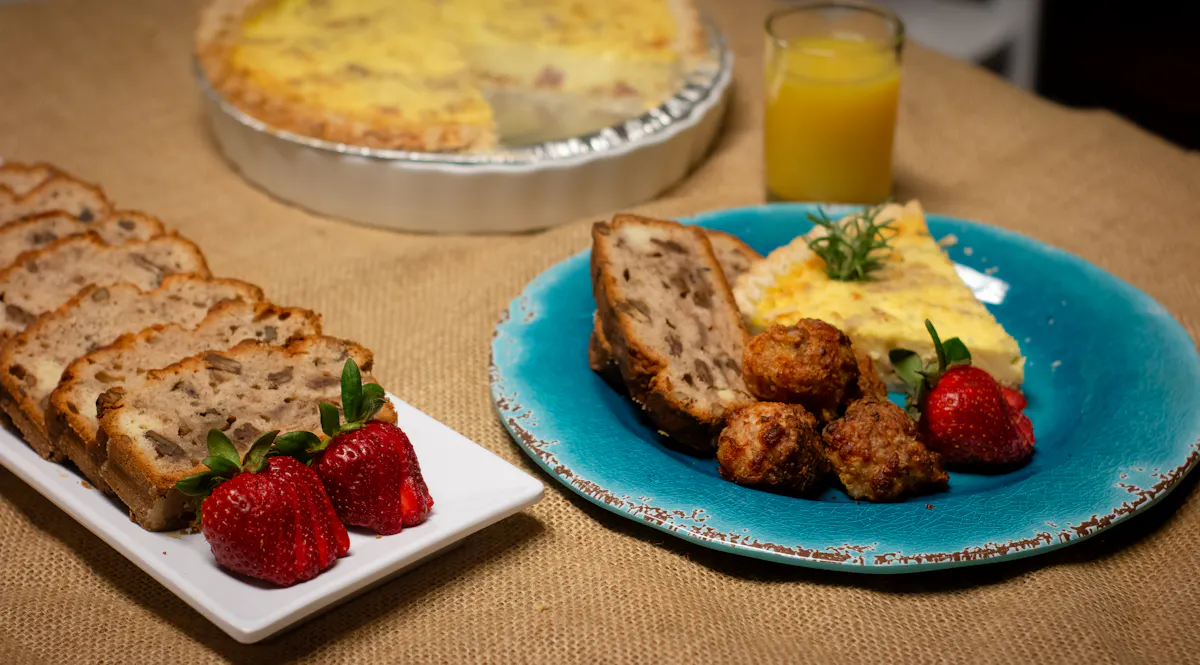 a plate of food on a table