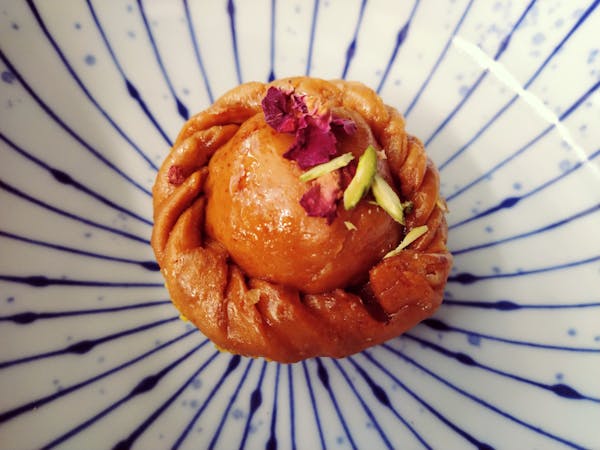 a close up of food on a plate