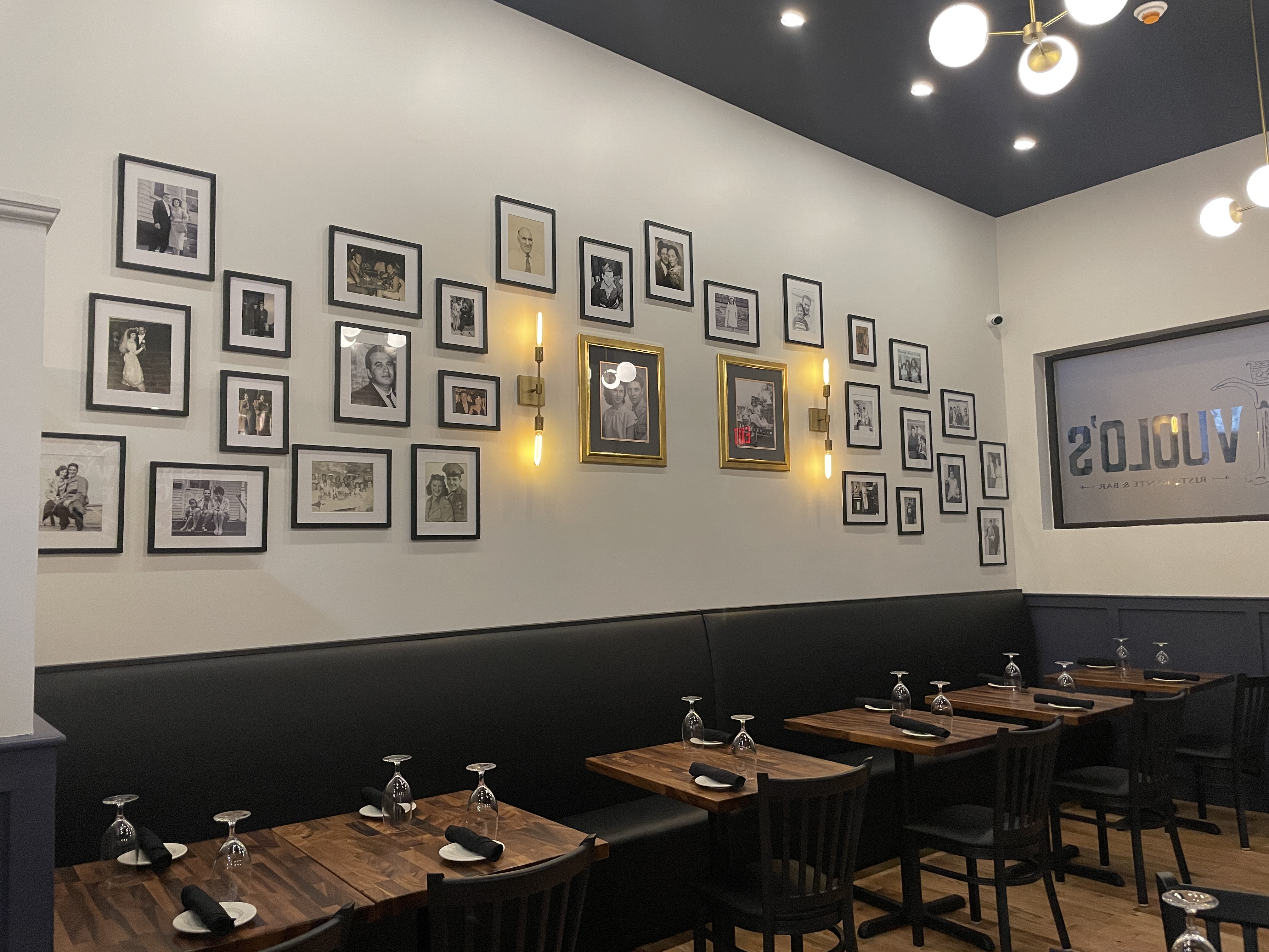 a large room with tables and chairs