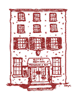 A red line drawing of a building

Description automatically generated
