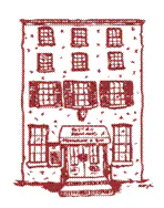 A red line drawing of a building
Description automatically generated