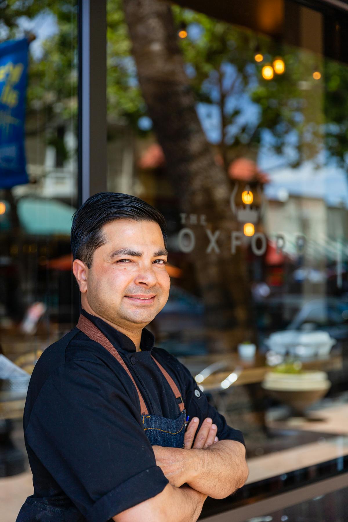 a man sitting in a restaurant