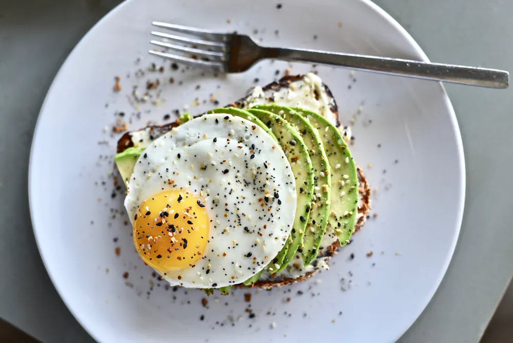 a plate of food with a fork
