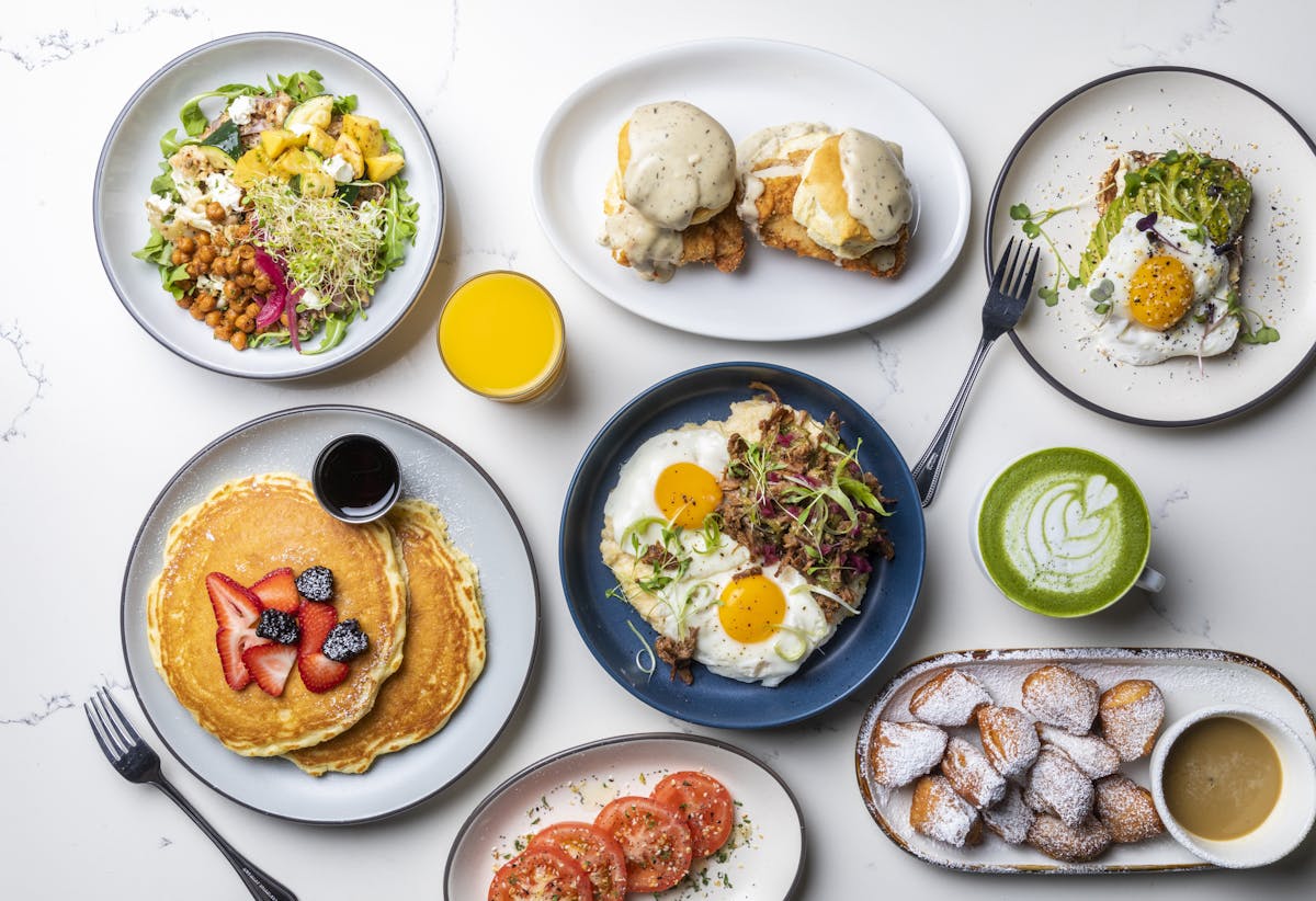 a bowl filled with different types of food on a plate