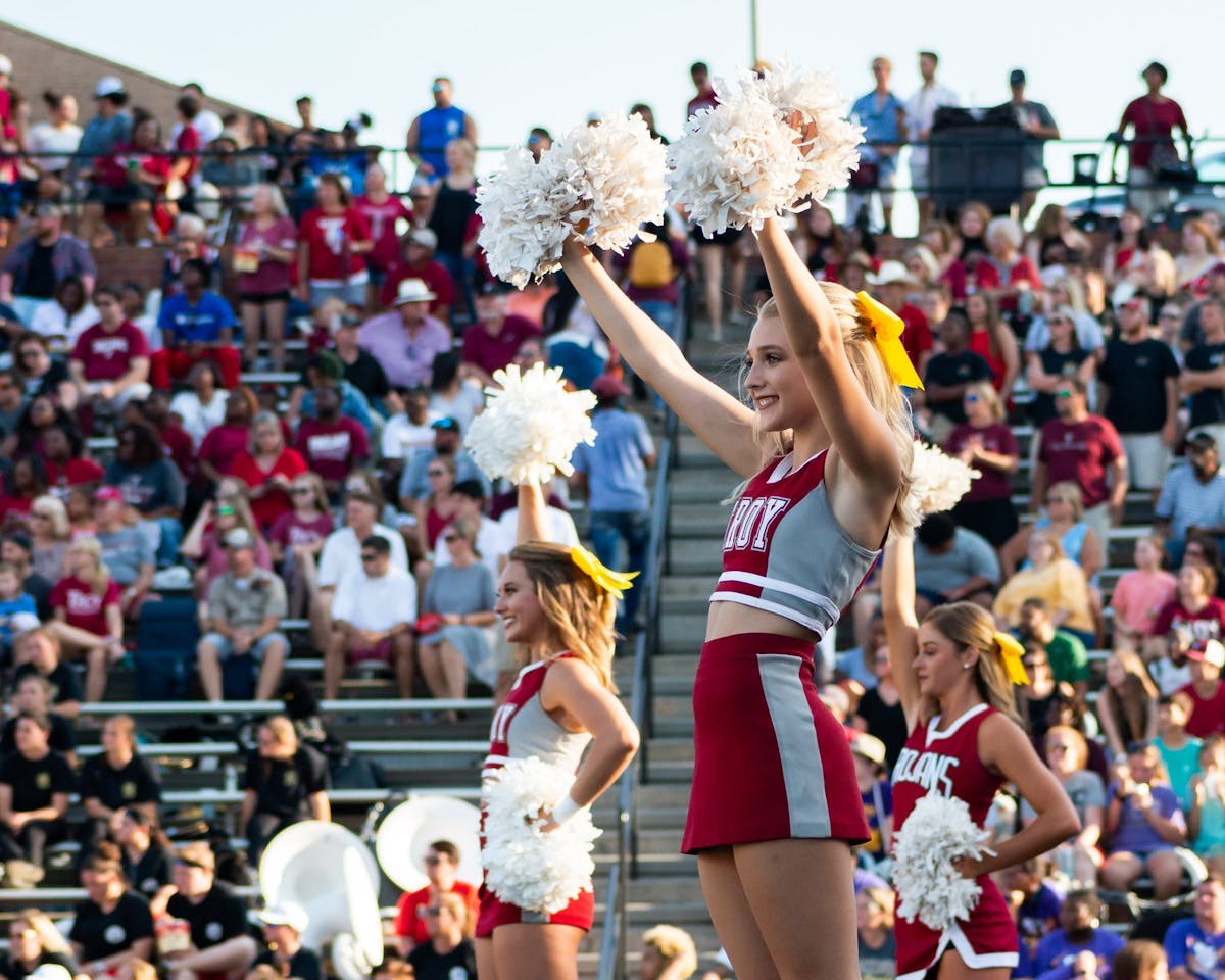 a person standing in front of a crowd