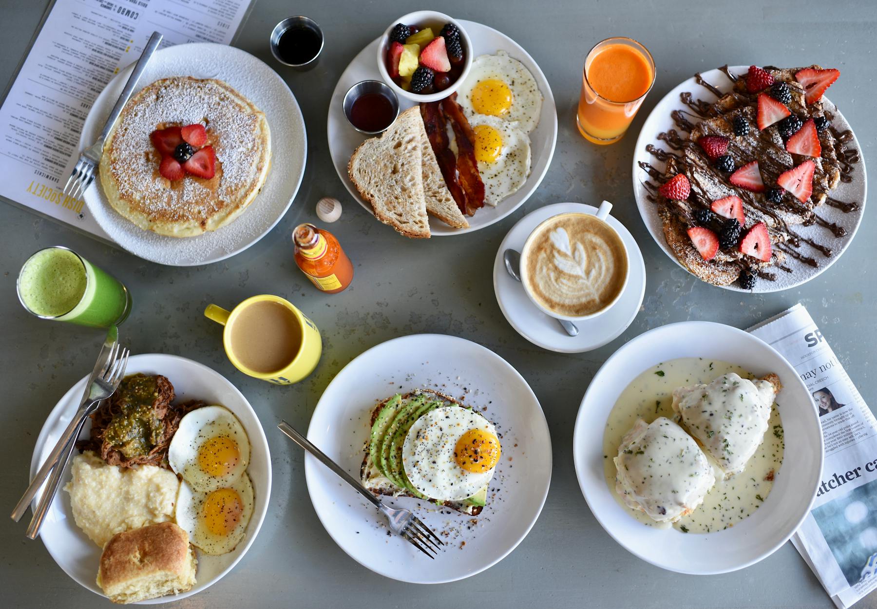 a bowl filled with different types of food on a plate