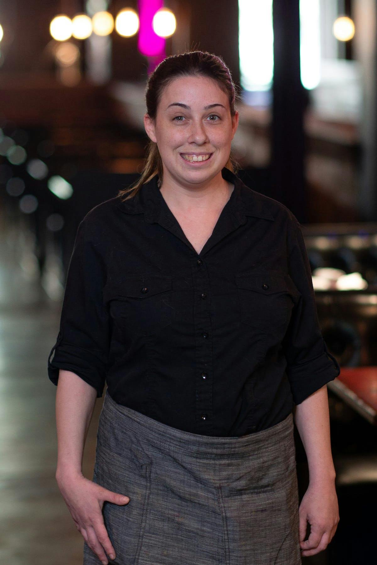 a person standing in front of a building