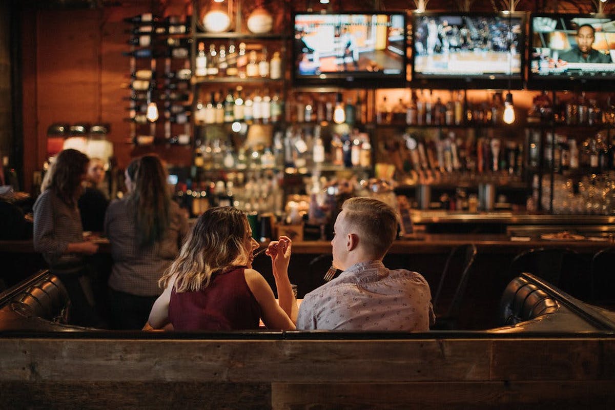 a man sitting in a restaurant
