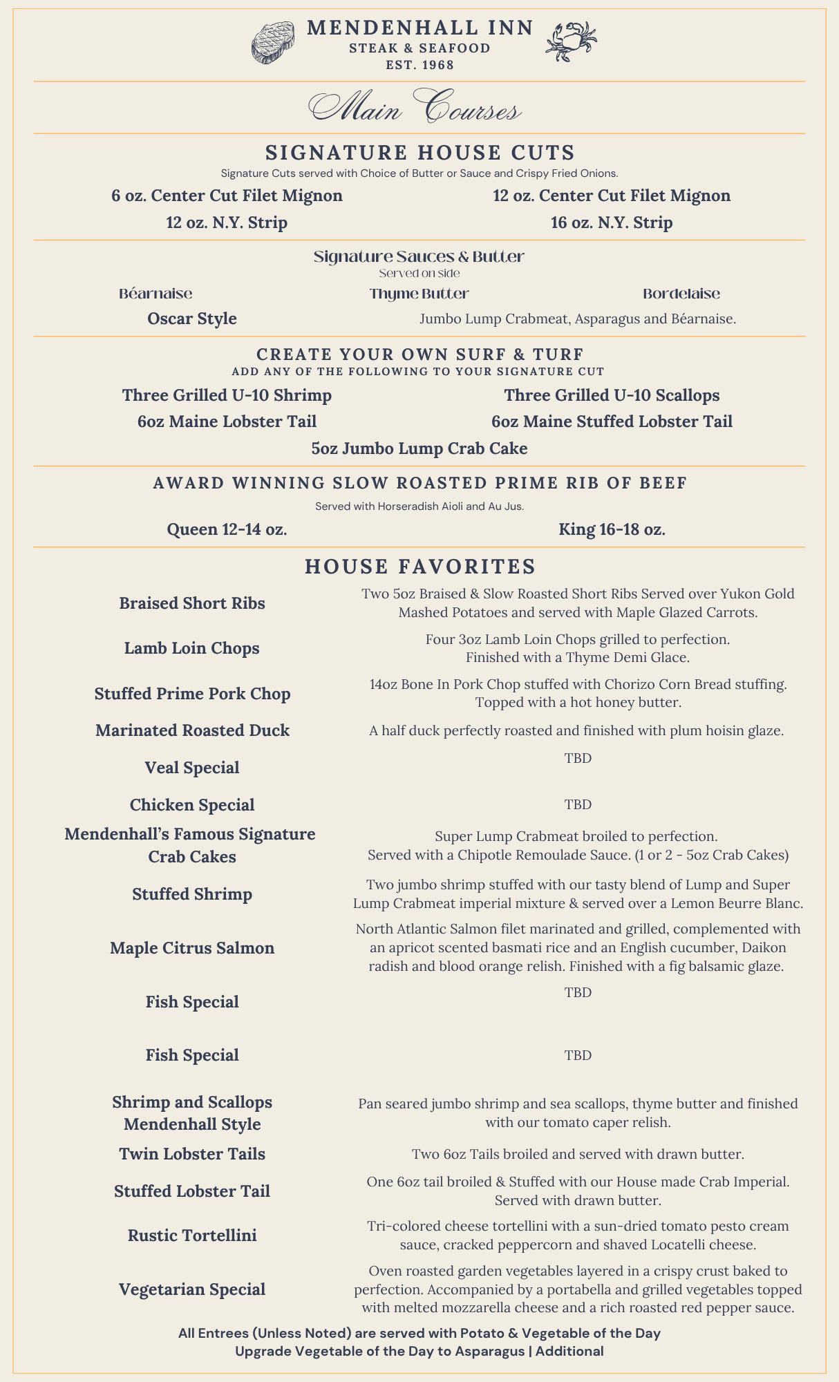 a menu of a restaurant