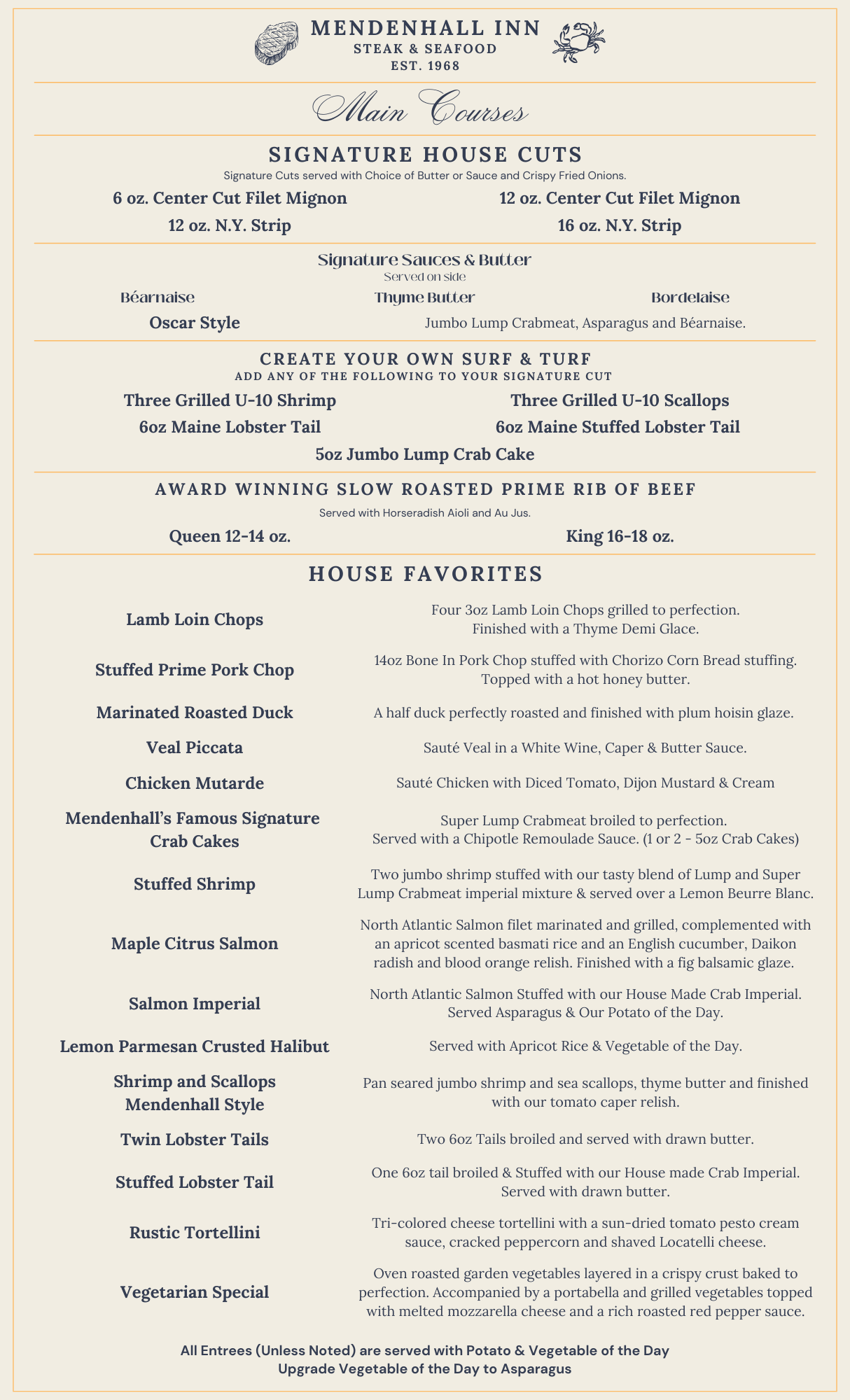 a menu of a restaurant