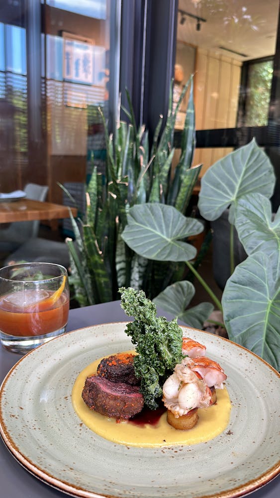 a plate of food on a table