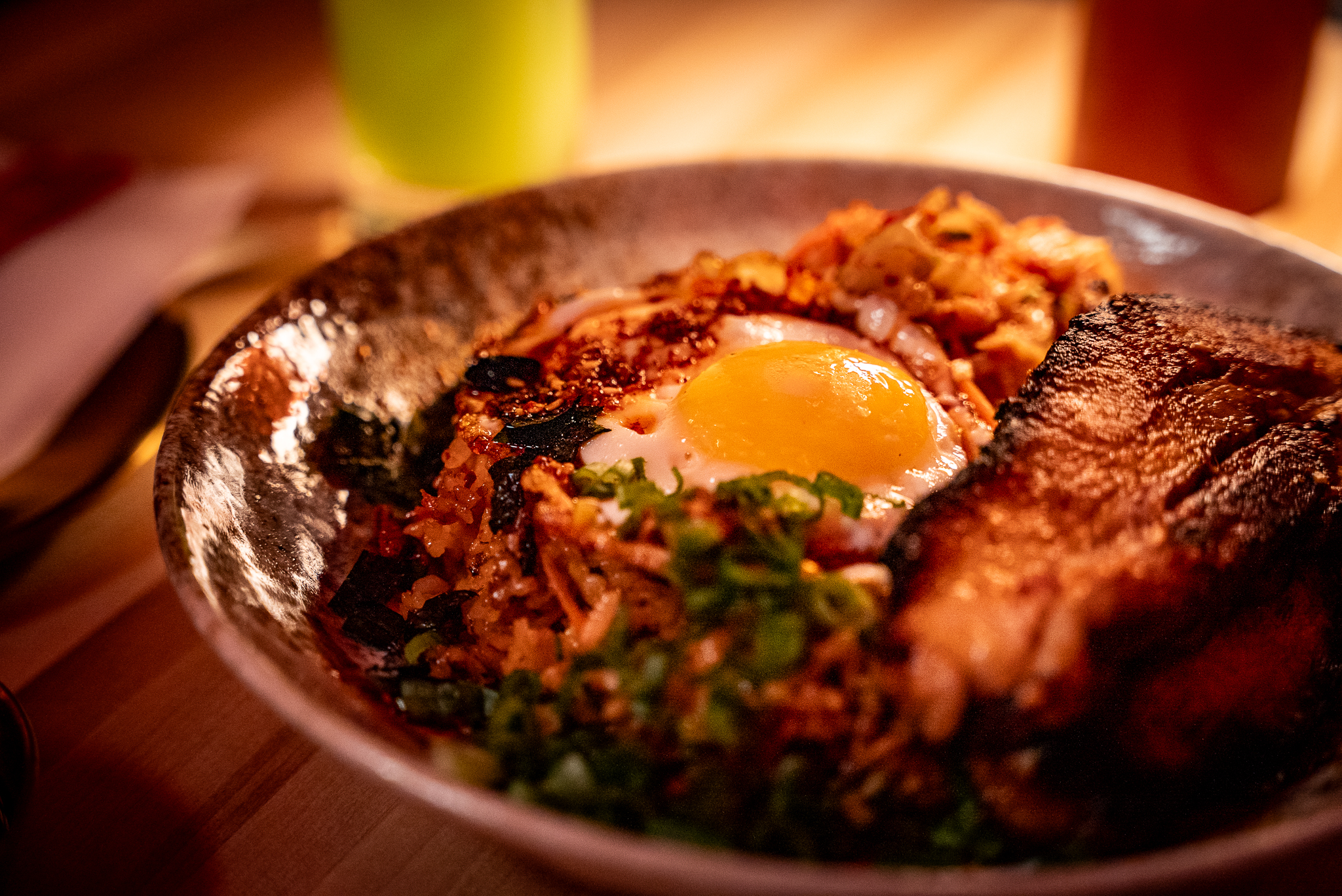 a close up of a bowl of food