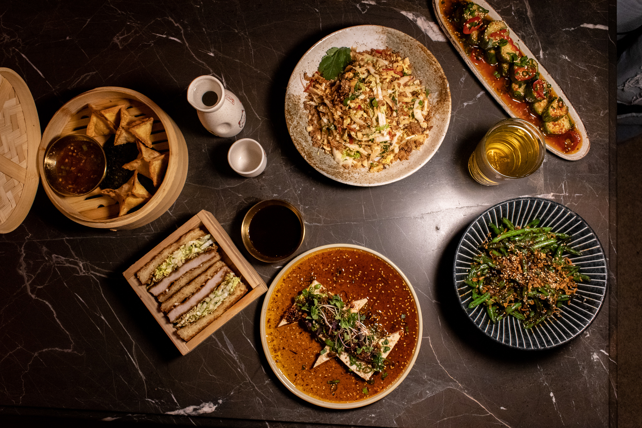 a bunch of food sitting on a table