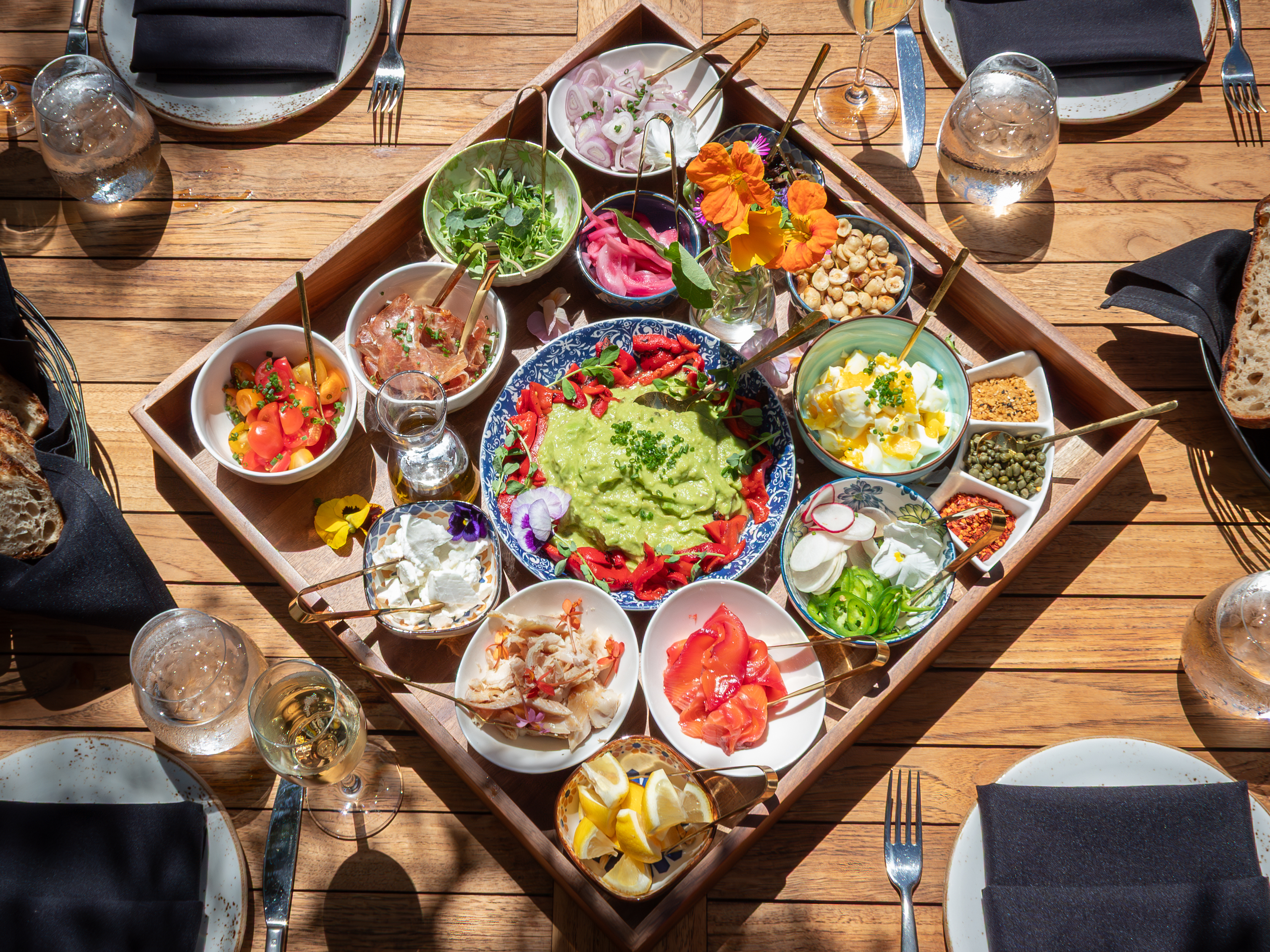 a tray of food on a table
