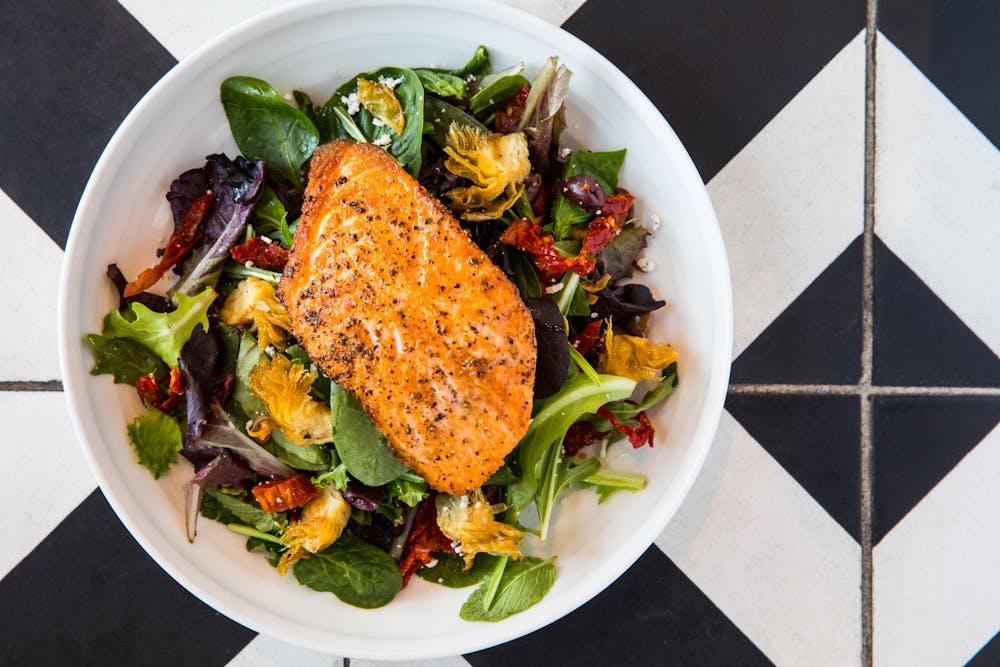 a plate of food on a table
