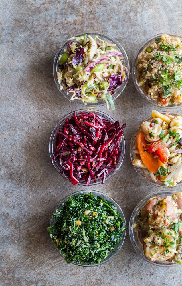 a tray of food on a table