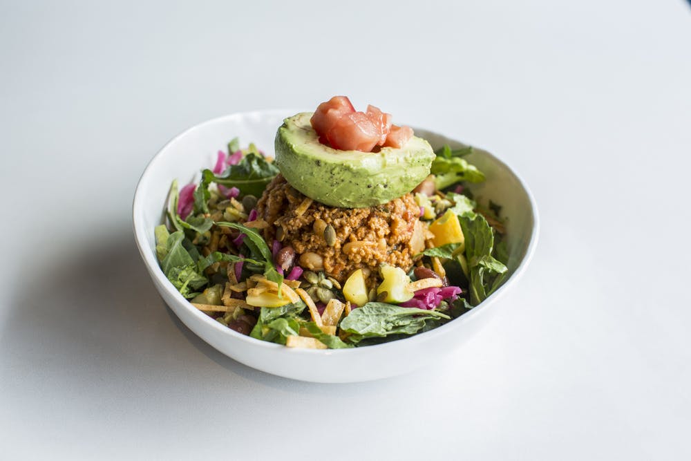 a bowl of food on a plate