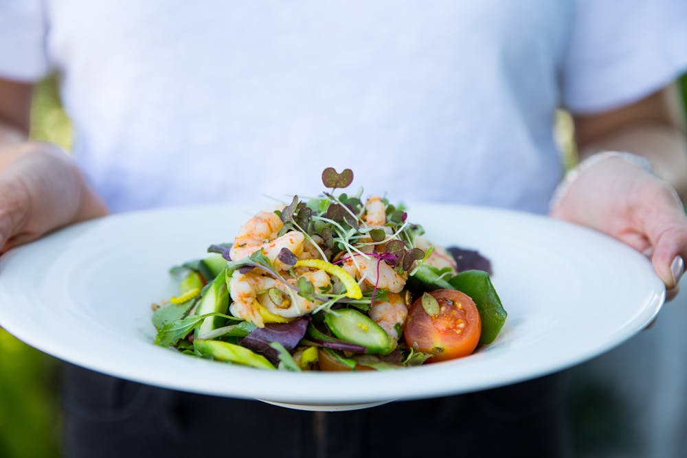 a plate of food on a table