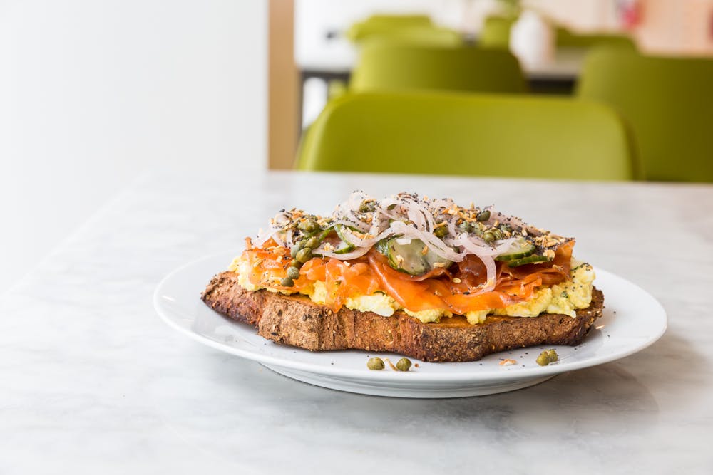 a plate of food on a table