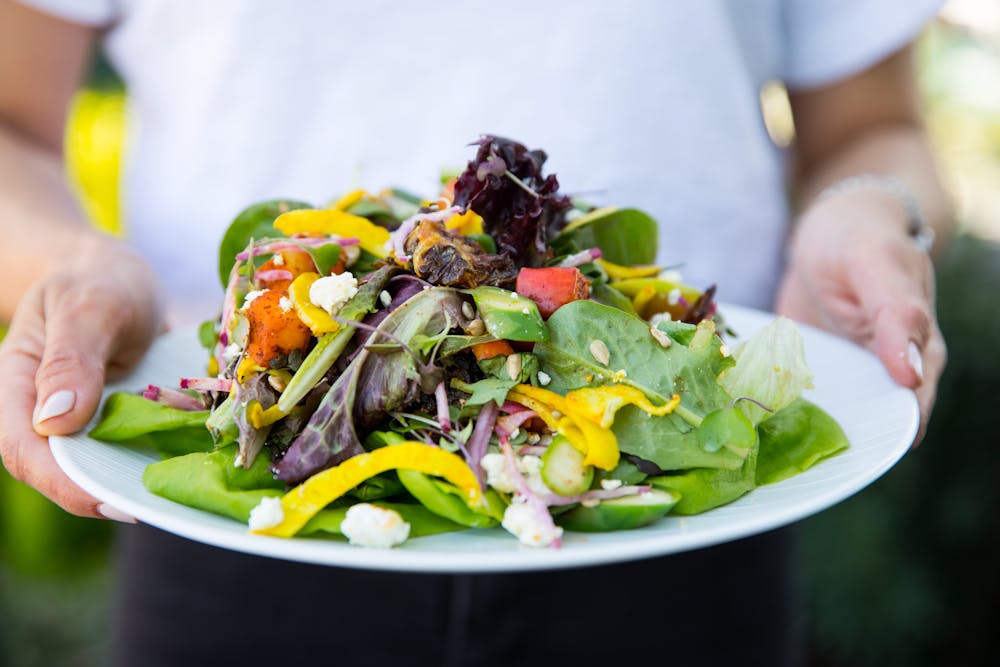 a plate of food on a table