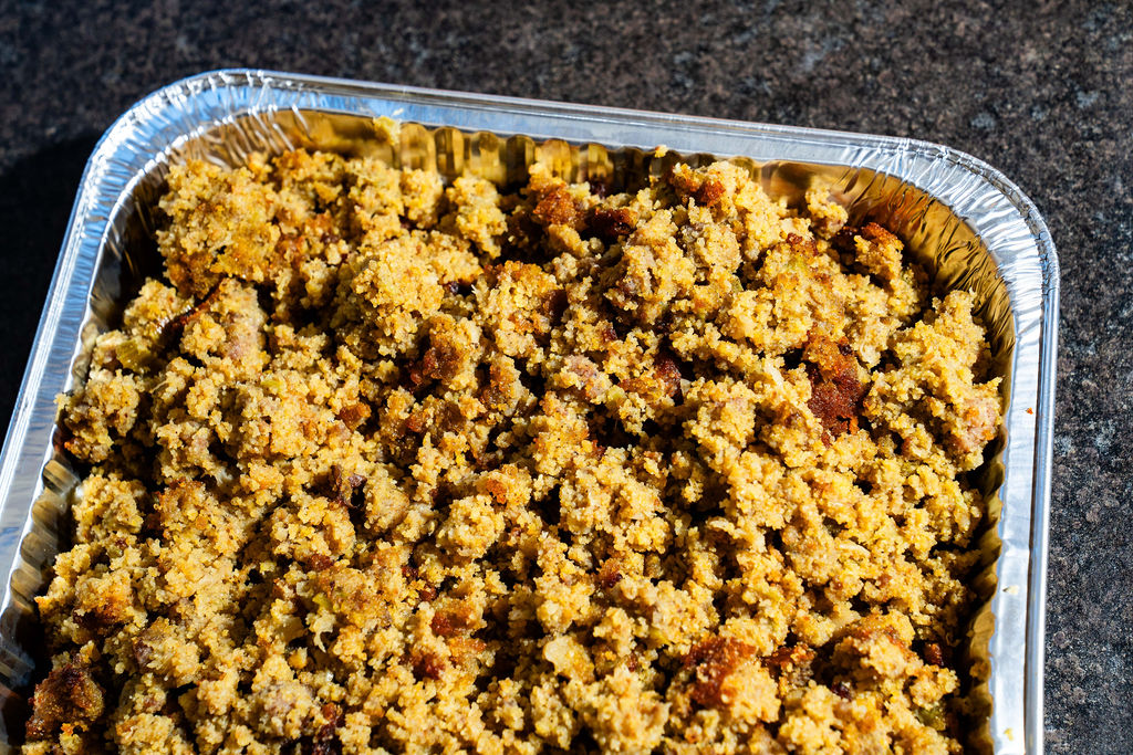 a food in a pan