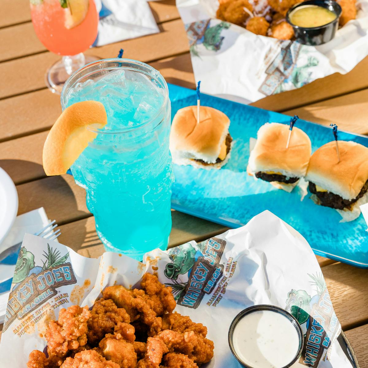 food on a picnic table