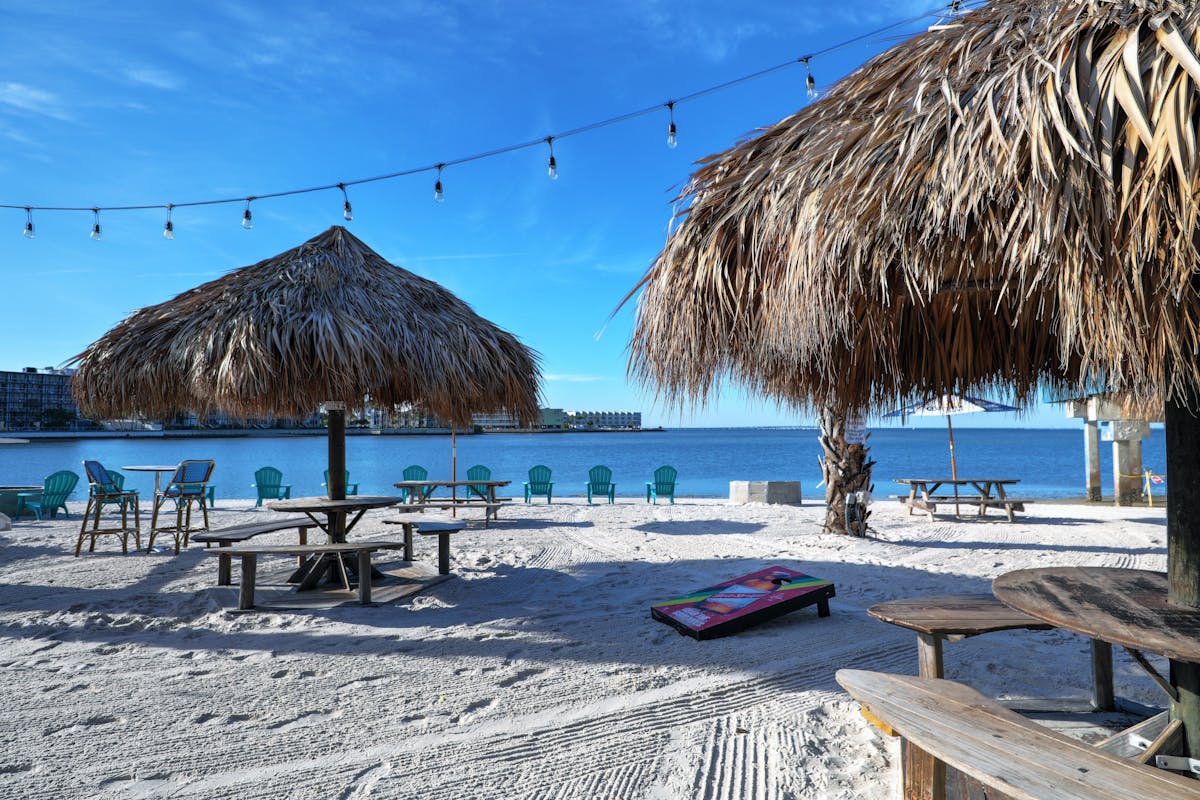 palapas on the beach