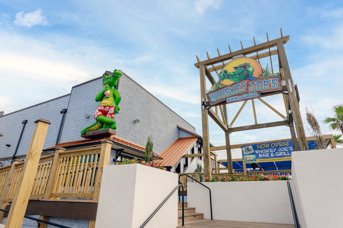 The front of Whiskey Joe's Restaurant and gift shop