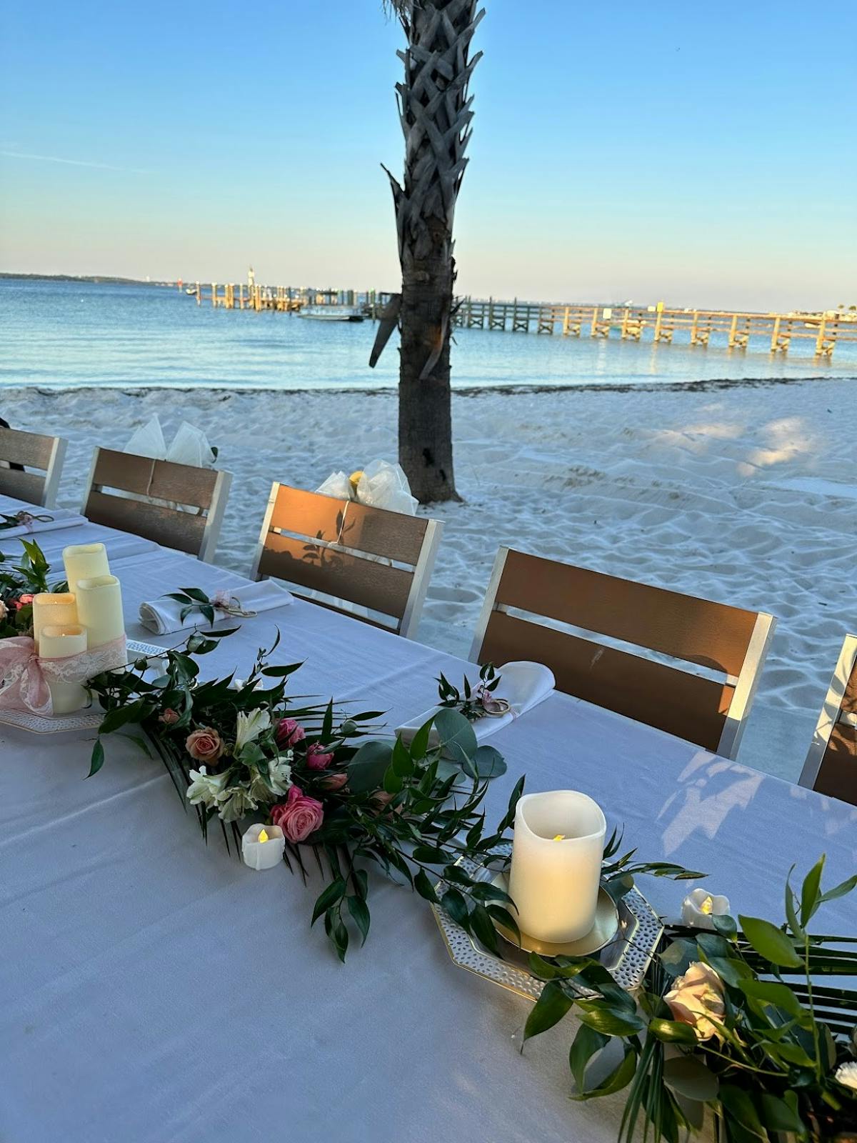 outdoor reception table on the beach