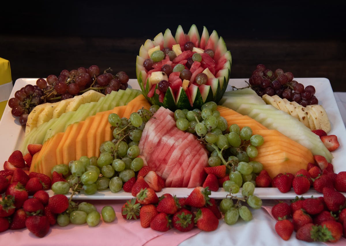 a fruit platter on a table