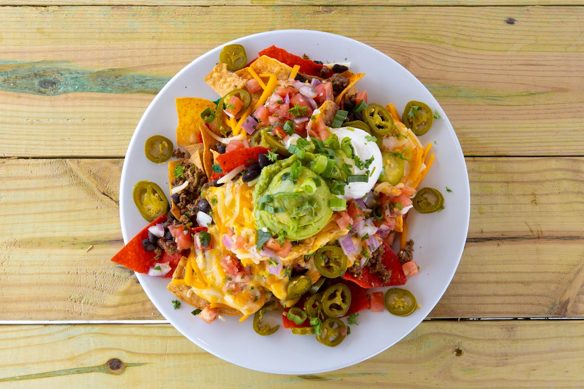 a plate of nachos