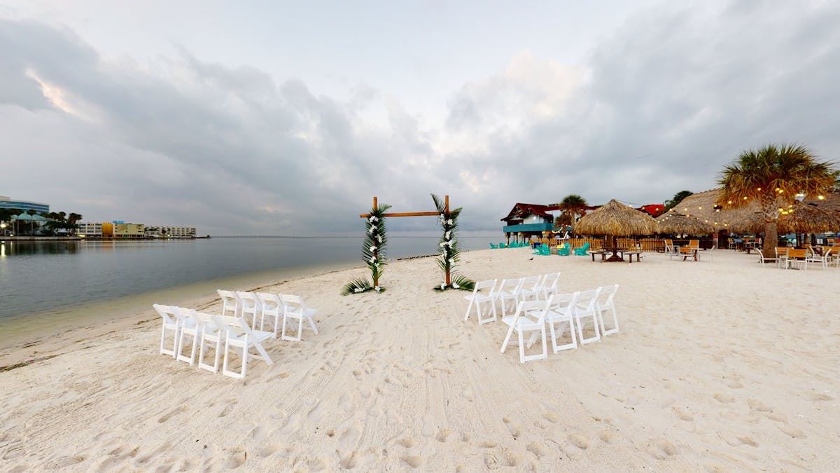 a wedding setup on the beach