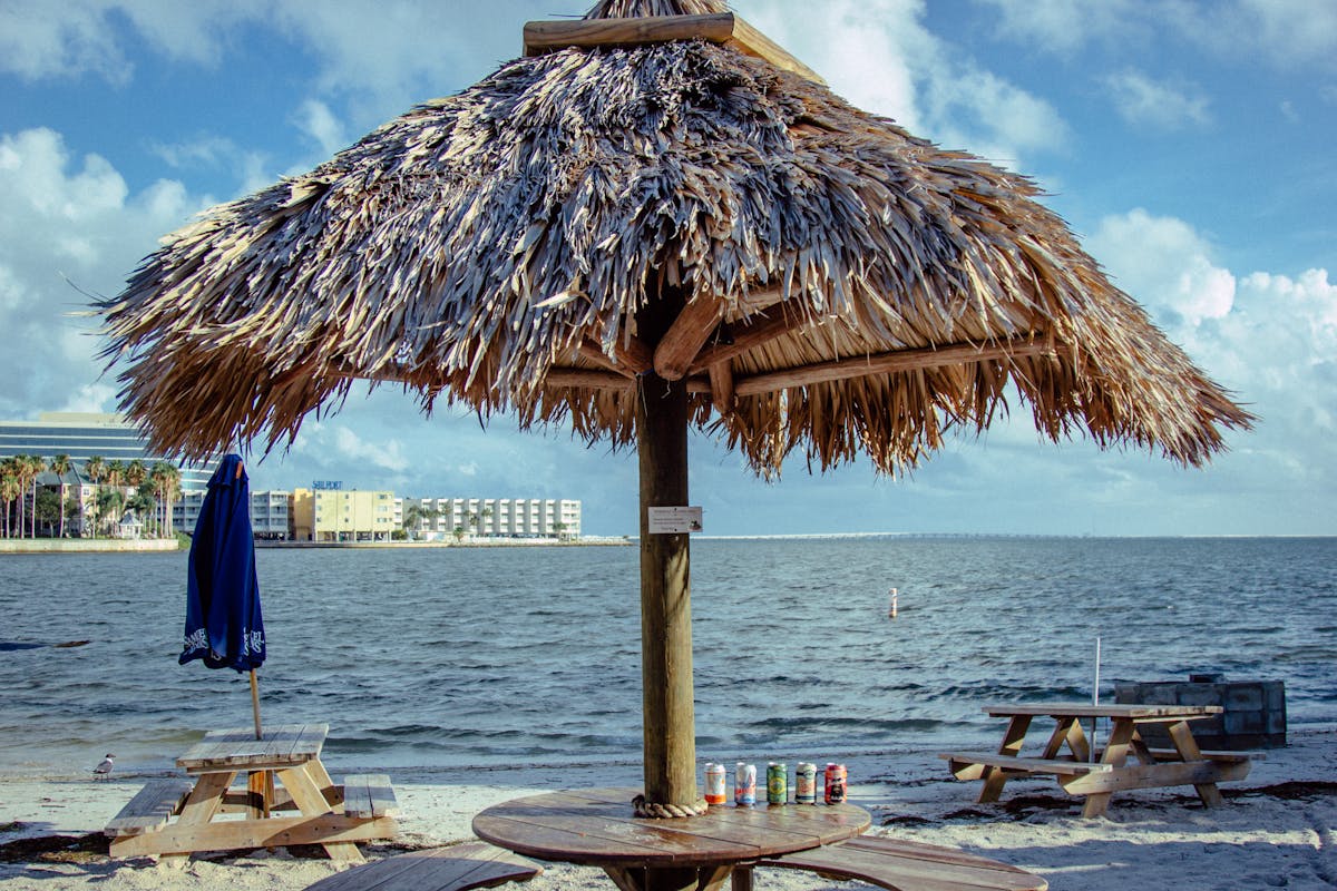 a palapa on the beach