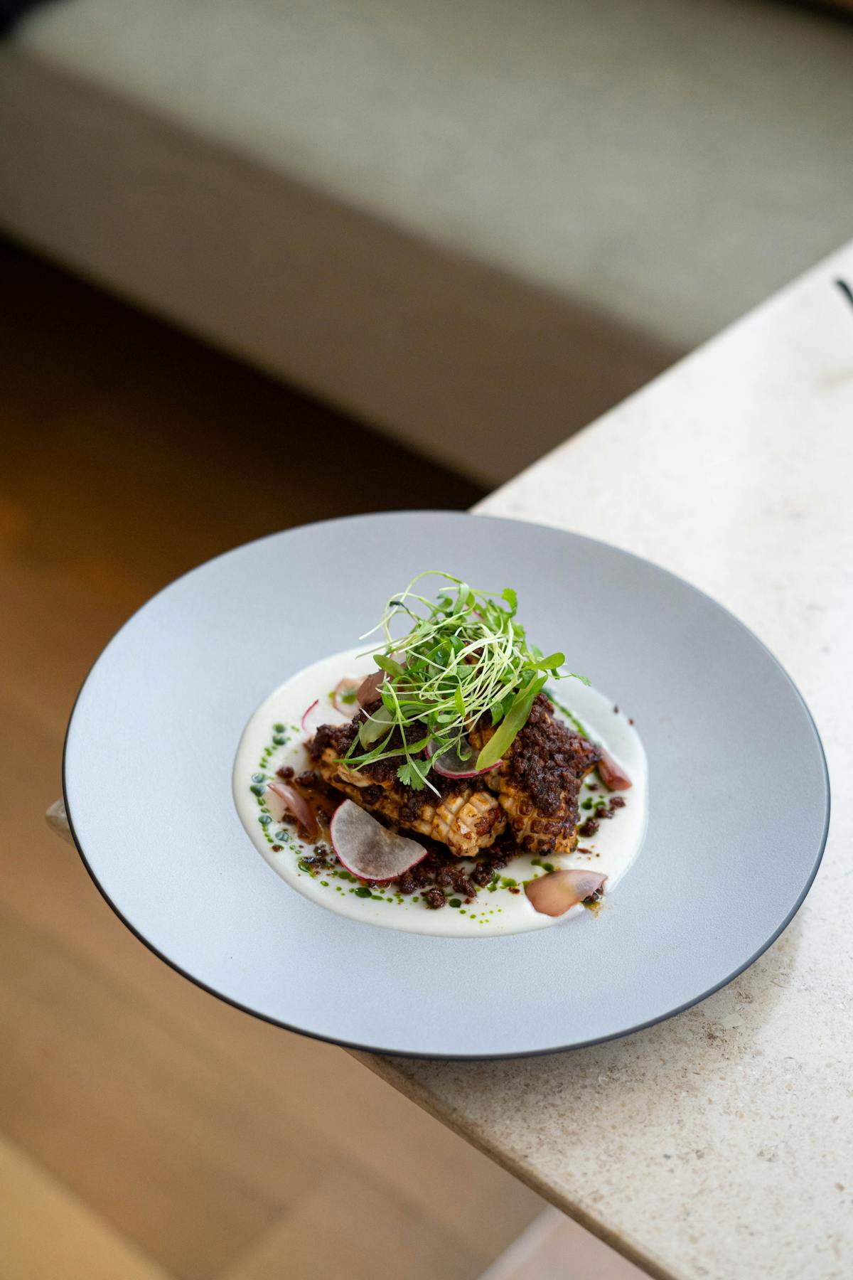 Pan-seared squid